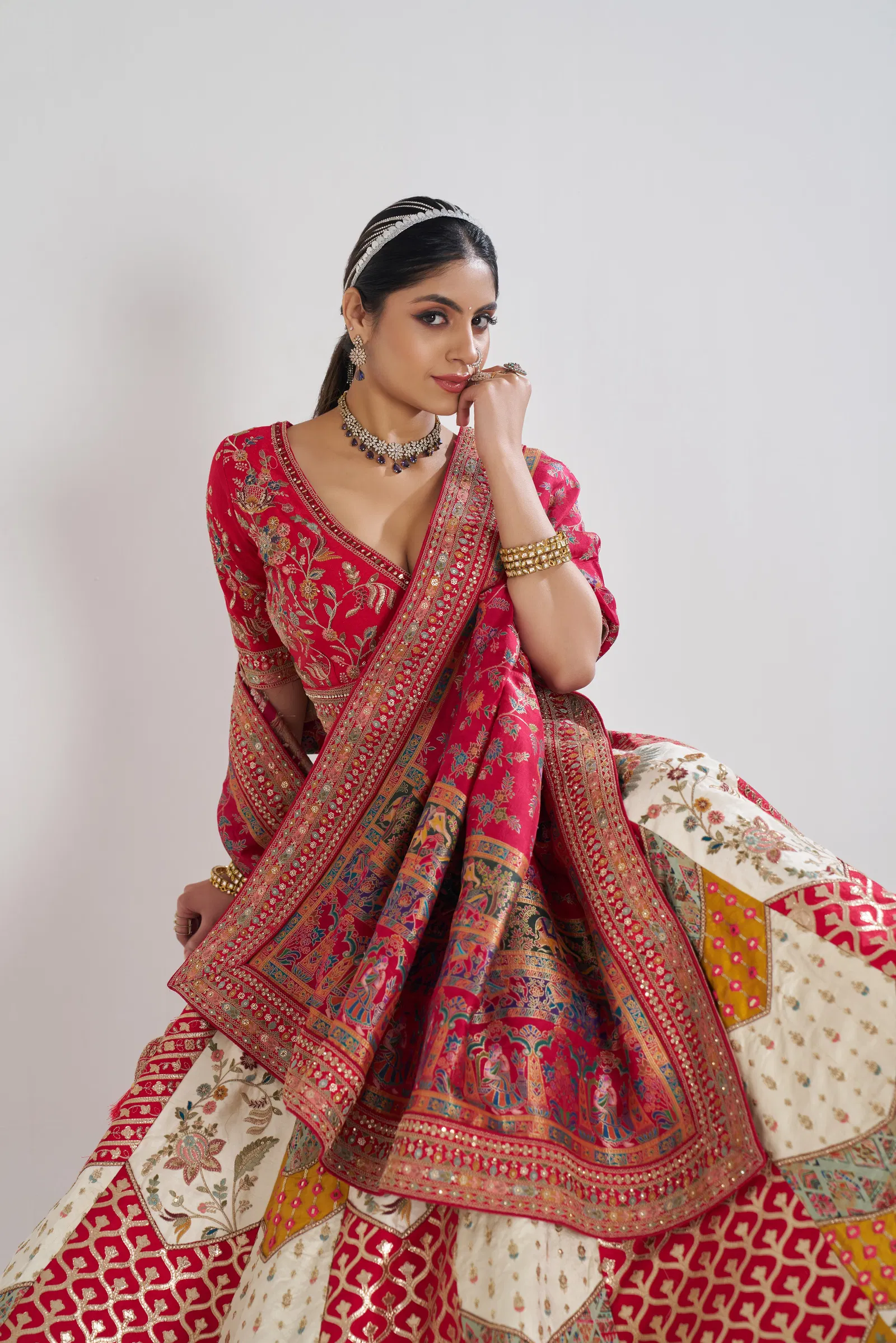 Kf 46 White Banarasi Silk Designer Lehenga Choli Best Wholesale Shop In Surat